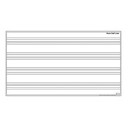 9800 Series Music-Lined Magnetic Whiteboard w/ Aluminum Frame